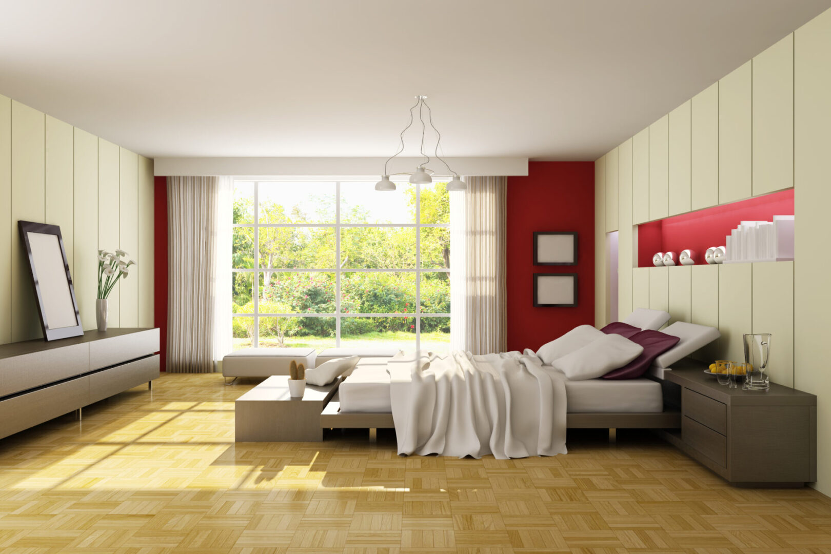 modern bedroom.3d render